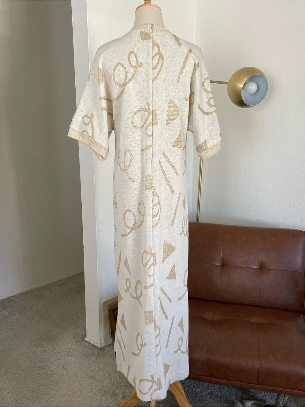 Vintage 1960s Lucie Ann Beverly Hills Metallic Shirt Dress
